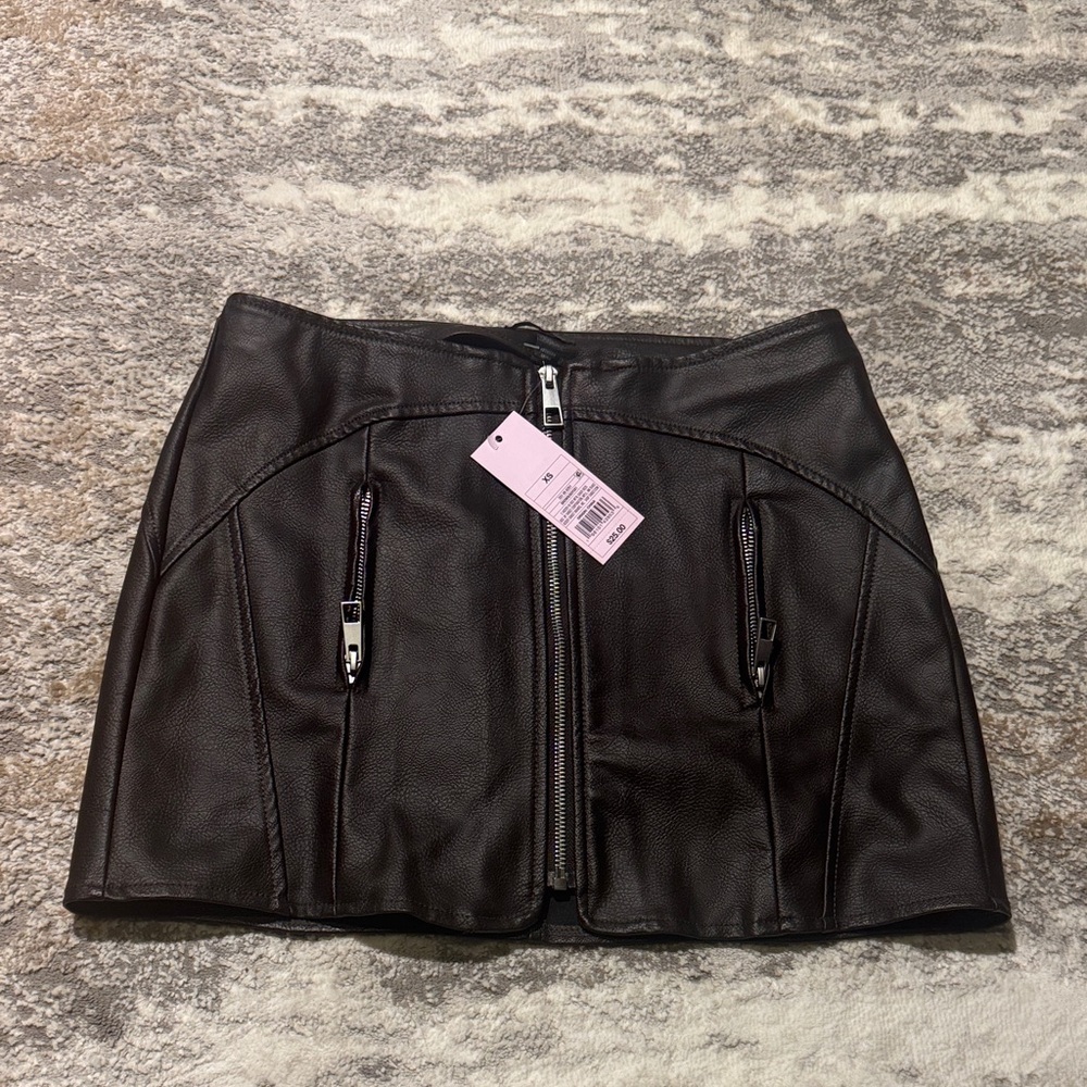 Wild Fable Black Zippered Mini Skirt